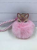 Fox puff ball keychain