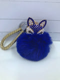 Fox puff ball keychain