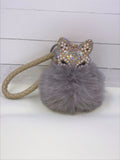 Fox puff ball keychain
