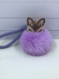 Fox puff ball keychain