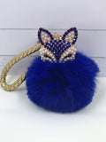 Fox puff ball keychain