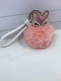 Fox puff ball keychain