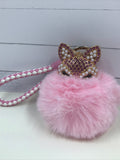 Fox puff ball keychain