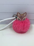 Fox puff ball keychain