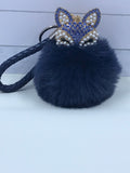 Fox puff ball keychain
