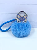 Fox puff ball keychain