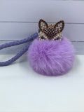 Fox puff ball keychain
