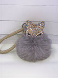 Fox puff ball keychain