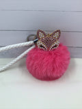 Fox puff ball keychain